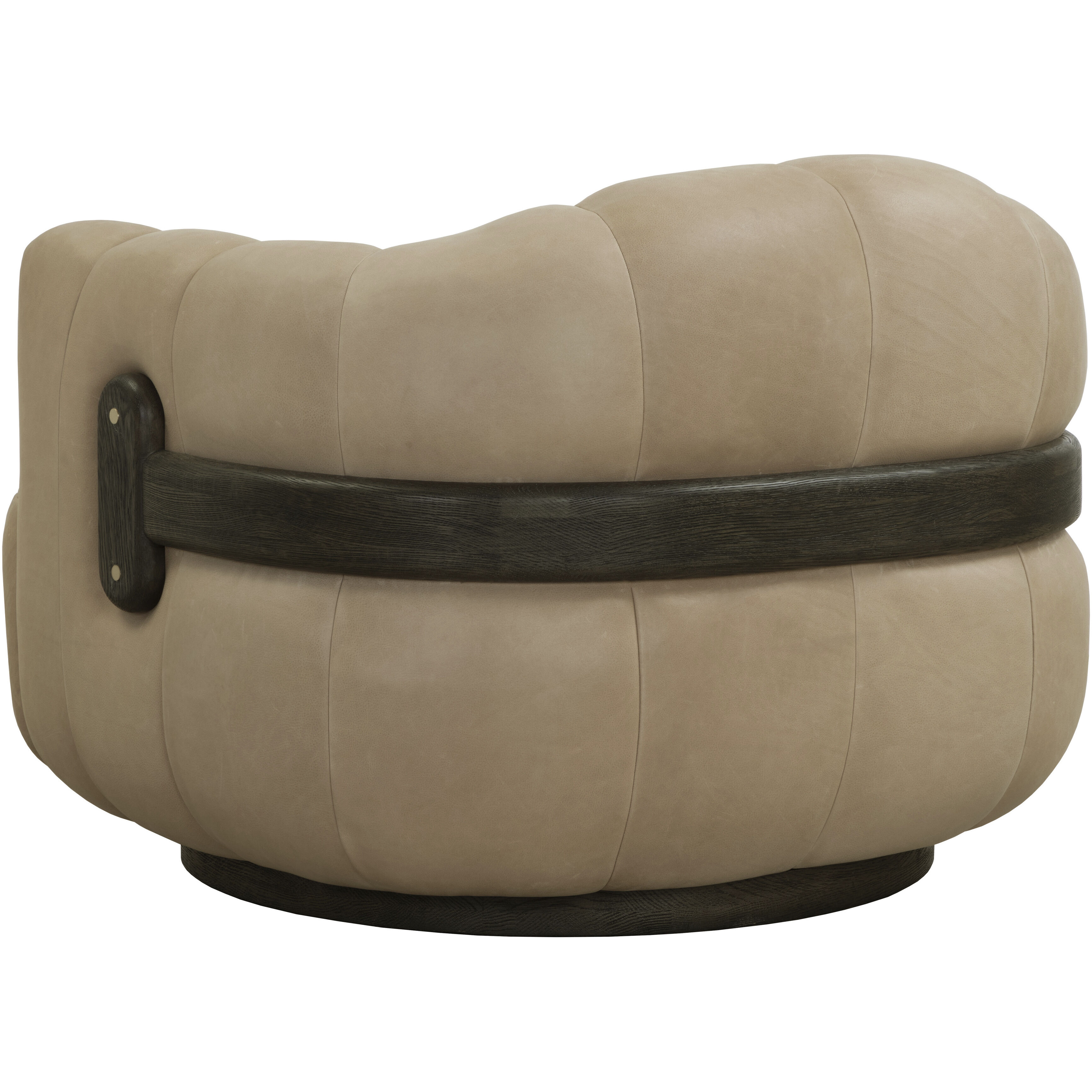 Tadeo Dark Brown / Sahara Sand Leather Swivel Lounge Chair, Swivel